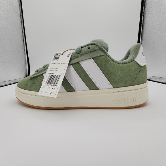 Adidas Grand Court Alpha‎ Shoes Womens 9 Silver Green Sneaker JR3143 NEW in Box - Picture 2 of 12